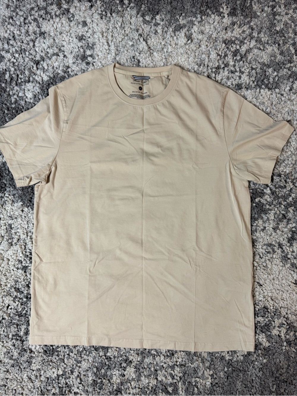 Porter Ash, Mens Short Sleeve Performance Tee in Tan Brown, XL